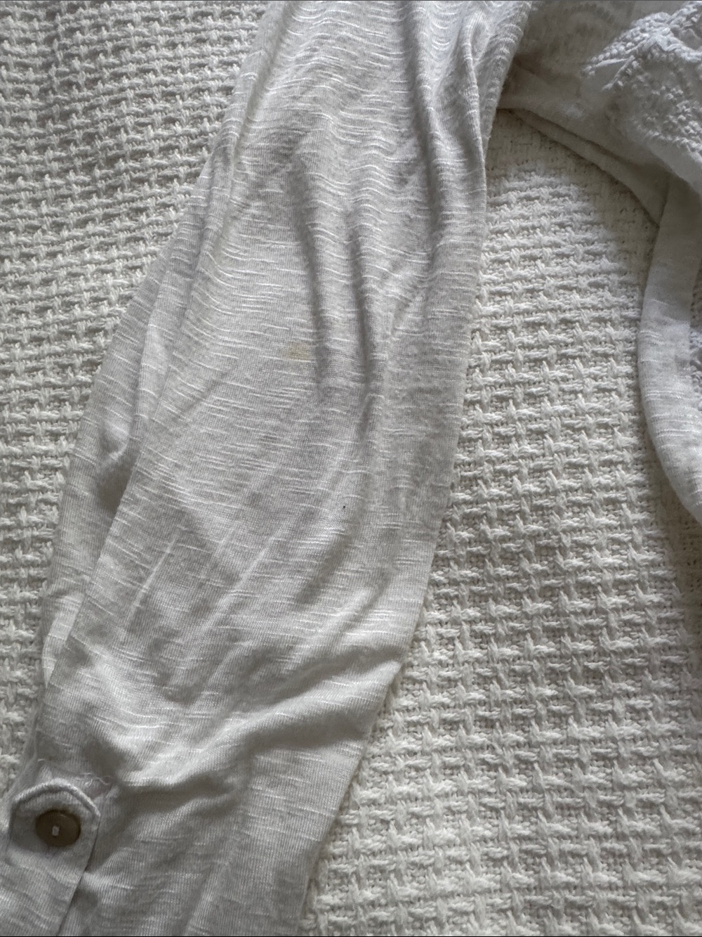Democracy White Embroidered Long-Sleeve Henley Tee - Picture 6 of 6